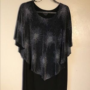 Enfocus Black Galaxy Pancho dress